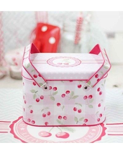 GreenGate Tin Picnic Box Set - Cherry Pale Pink