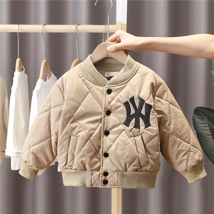 韓版男童秋冬款外套 23新款中兒童帥氣加棉加厚棒球服 潮款兒童冬裝外套