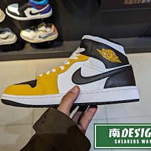 南🔥2024 2月 NIKE Air Jordan 1 Mid 中筒 經典 復古 休閒 男款 白黑黃DQ8426-701