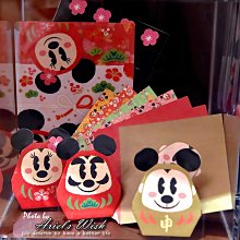 Ariel's Wish-日本東京迪士尼猴年米奇米妮新年好運不倒翁幸運便條紙摺紙便條memo四款+貼紙+收納夾-現貨2組