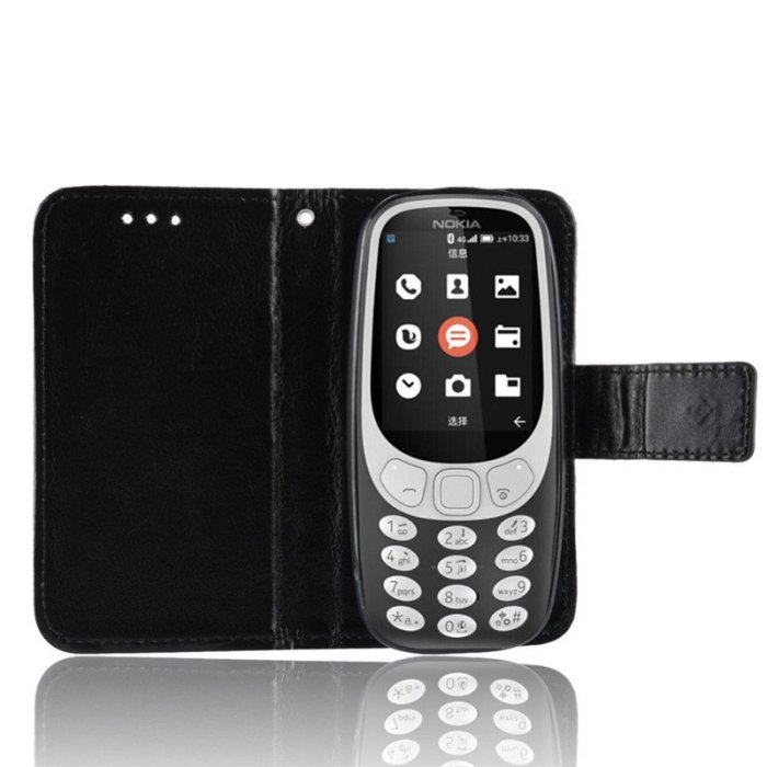 適用諾基亞3310 4G/3G手機皮套瘋馬紋翻蓋手機殼Nokia 3310 2017-HD221011