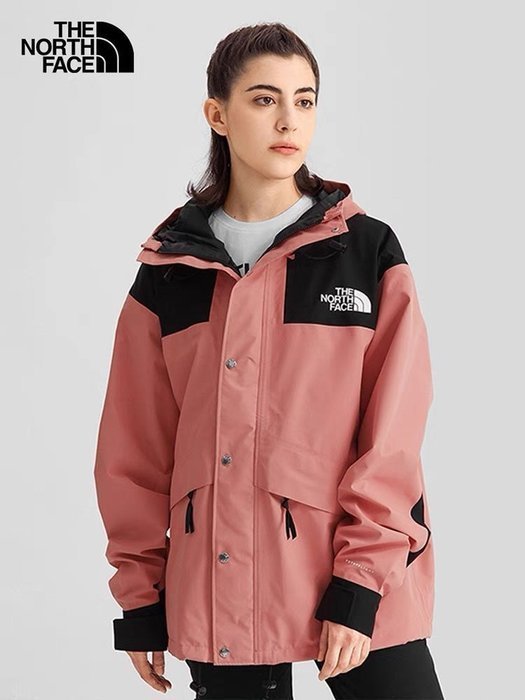 亞軒潮店 THE NORTH FACE 男女同款戶外防風防水單層夾克衝鋒衣外套 風衣連帽撞色工裝