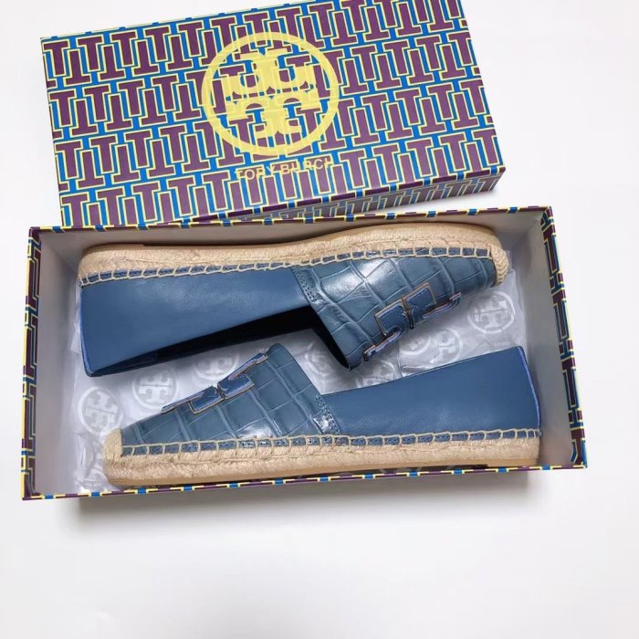 ╭☆包媽子店☆TORY BURCH INES  ESPADRILLE 真皮草編漁夫鞋~