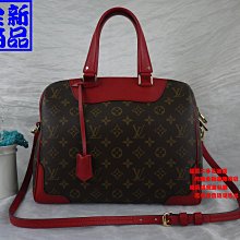 優買二手精品名牌店 LV M40546 原花 老花 紅色 全皮 手提包 波士頓包 肩背包 SPEEDY 斜背包 全新