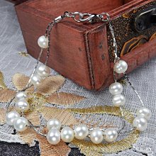 珍珠林~雙串式珍珠手鏈~天然淡水珍珠 #763+1
