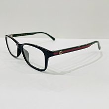 《名家眼鏡》GUCCI時尚經典方框黑色面配綠紅綠鏡腳光學膠框 GG0720OA 006【台南成大店 】