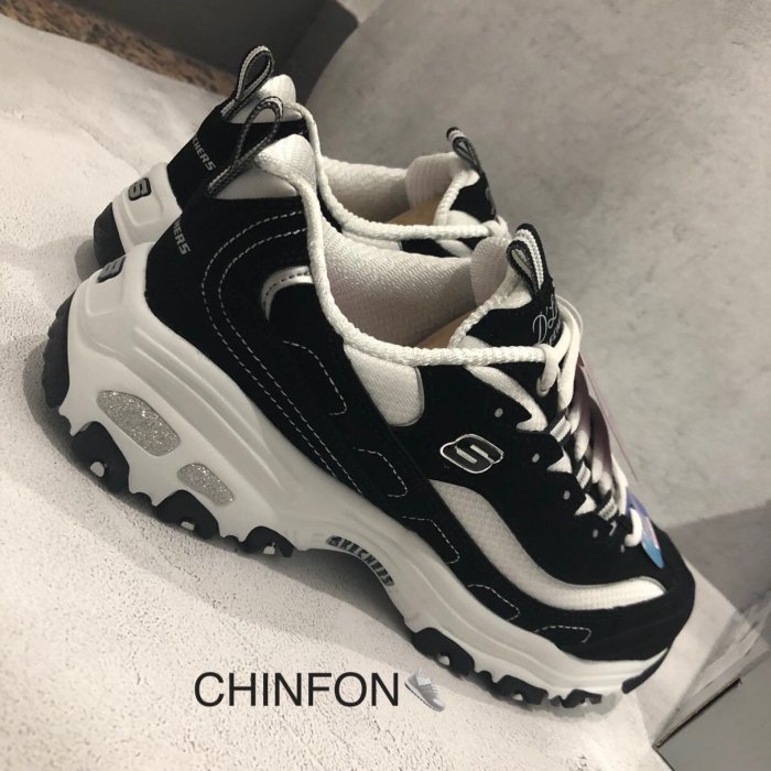 慶豐體育? skechers D'LITES X Charli XCX 復古鞋 休閒鞋 黑白 鑽 熊貓 ?