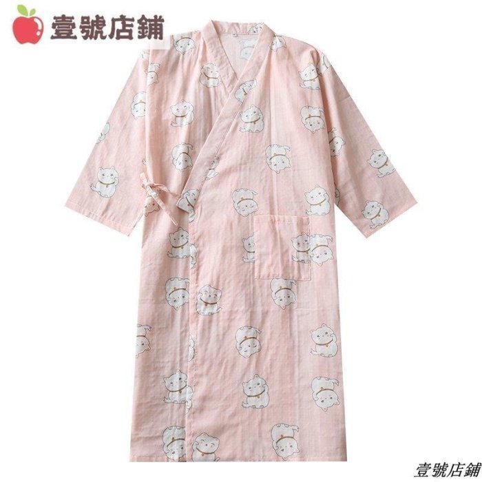 下殺 浴衣 夏天日式和服睡袍女純棉紗布睡衣和風浴袍汗蒸家居服春夏薄款浴衣