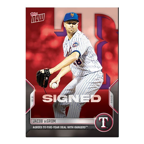 Jacob DeGrom 球員卡 2022 MLB TOPPS NOW® Card OS41 轉隊遊騎兵