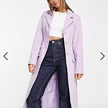 (嫻嫻屋) 英國ASOS- Miss Selfridge 紫色西裝領鑽石鈕釦西裝外套EH23