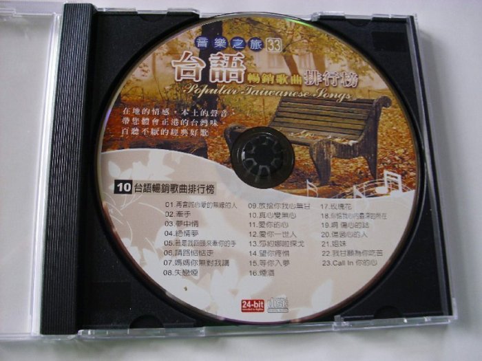 早期CD台語暢銷歌曲排行榜10若是我回頭來牽你手媽媽您無對我講你惦我心內最深而字櫃3U