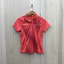 【愛莎＆嵐】 MIZUNO 美津濃 女 粉色短袖LOGO點點印花休閒POLO上衣/M 11207 05