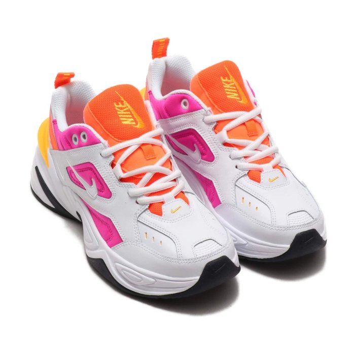 =CodE= NIKE W M2K TEKNO 復古皮革慢跑鞋(白桃紅橘) AO3108-104 老爹鞋 NEON 女