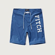 【Abercrombie&Fitch】【A&F】AF男款海灘褲直白FITCH寶藍 F01160625-03