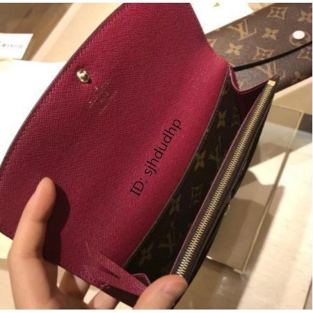 【二手正品】 LV M60697 M61289 EMILIE 經典原花 紫紅色 長夾 卡夾 錢包 女款皮夾 現 全新