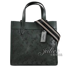 【茱麗葉精品】全新精品 COACH 專櫃商品 CD750 滿版馬車圖樣撞色兩用小托特包.深綠 現貨