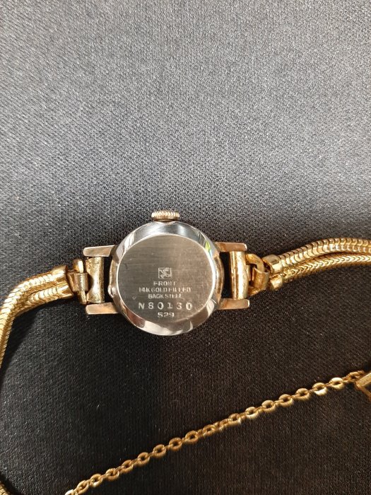 日本原裝 SEIKO 精工 古董手上鍊 女錶 14K包金