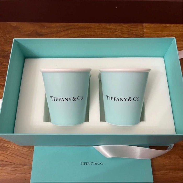 新店下殺折扣 Tiffany  Co. 蝴蝶杯禮盒裝 有禮袋 經典抹藍骨瓷陶瓷杯馬克杯對杯禮盒結婚生日禮物