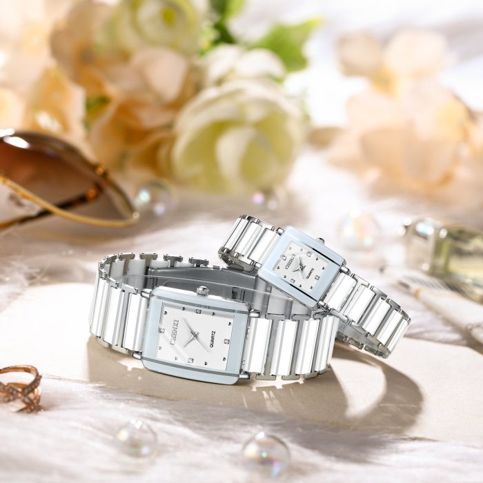 CHENXI情侶手錶陶瓷男女錶方形石英手錶quartz watch品牌直銷104A