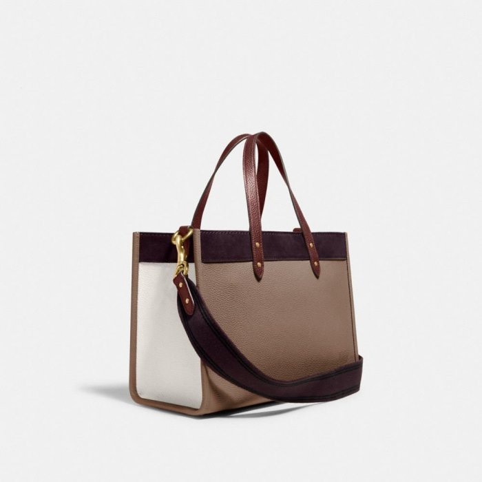 台灣現貨 Coach 斜背包 拖特包 C6035 奶茶拼色 Field Tote 30 全新正品 CELINE