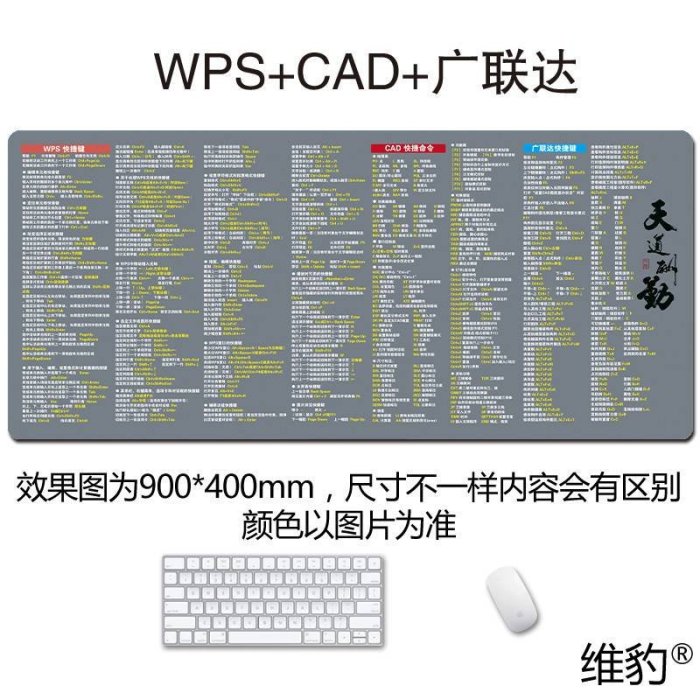 （熱銷） 廣聯達專業滑鼠墊cad excel ps wps word快捷鍵辦公皮革桌墊-極巧