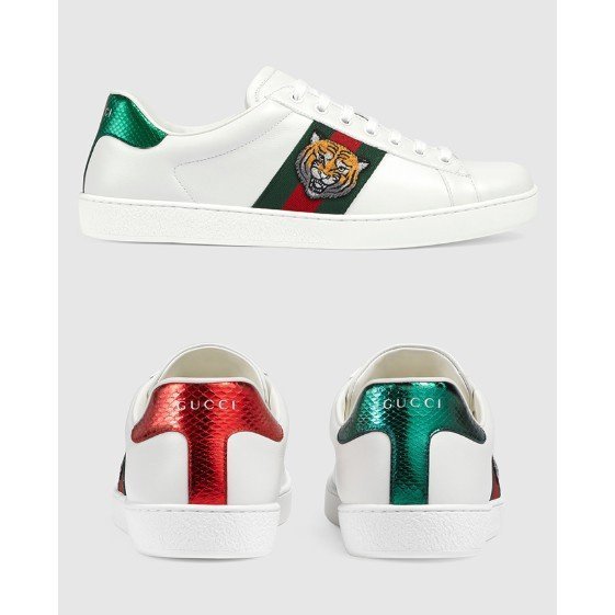 【二手正品】 Gucci 18SS SNEAKER 小白鞋  虎頭刺繡 現貨