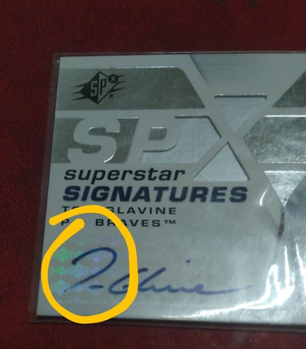 2008UD~SPX BASEBALL~Tom Glavine~AUTO~簽名卡~