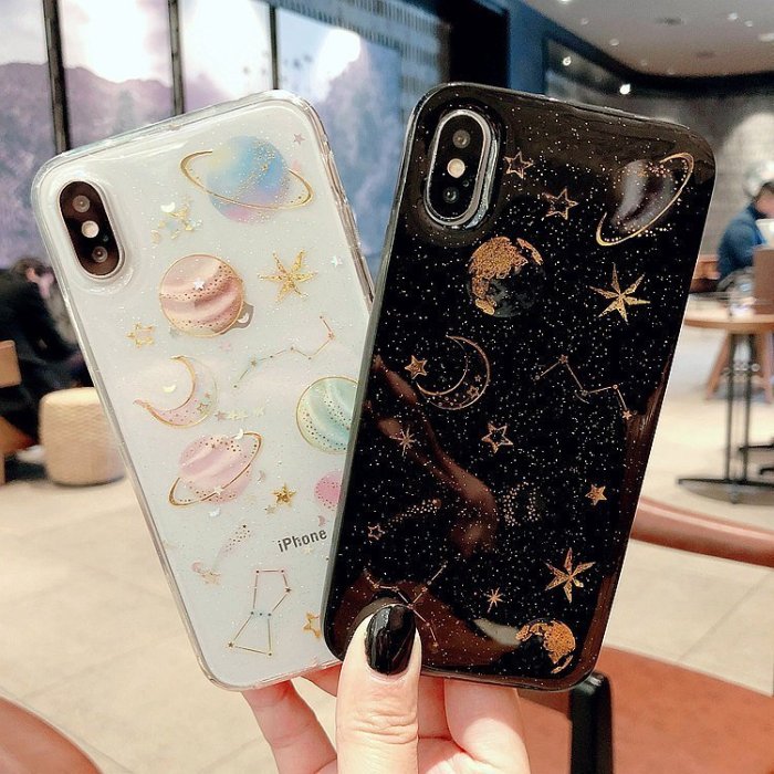 熱賣中 星空透明iPhone x手機殼6s硅膠包邊七蘋果7plus新品八少女8p防摔