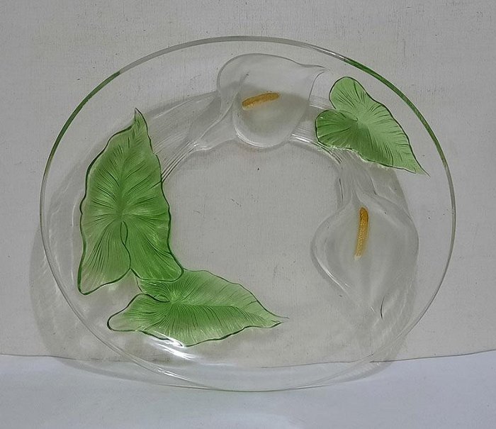 France 法國 海芋彩繪餐盤/水晶玻璃盤/裝飾盤