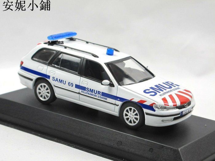 【熱賣下殺價】模型車 諾威爾 Norev 1 43 標致警車巡邏車模型 Peugeot 406 Break 2003