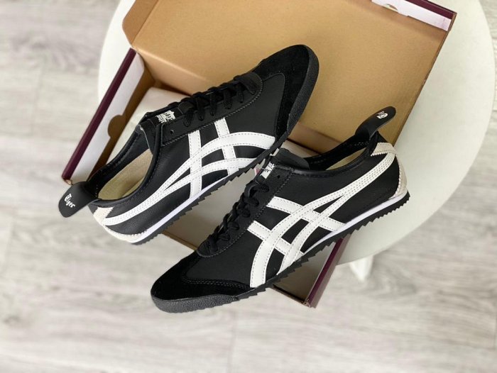 【實拍】日本製 ASICS Onitsuka Tiger 鬼塚虎 MEXICO 66 DELUXE 黑白 羊皮 復古鞋 休閒鞋