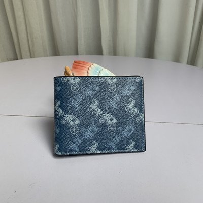 【Woodbury Outlet Coach 旗艦館】COACH 570 男士馬車印花短款錢包 短夾美國代購100%正品