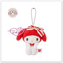小花花日本精品♥ Hello Kitty  美樂蒂 玩偶吊飾吊鍊包包掛飾 紅色條紋蝴蝶結50065004