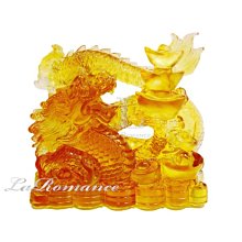 【芮洛蔓 La Romance】富貴琉璃 - 元寶龍 (金黃)  / 生日禮物 / 升官 / 玄關