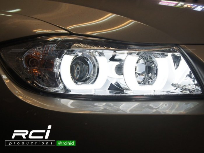 RCI HID LED專賣店 SONAR 台灣 BMW E90 E91 U型導光 LED光圈 335 320 魚眼大燈