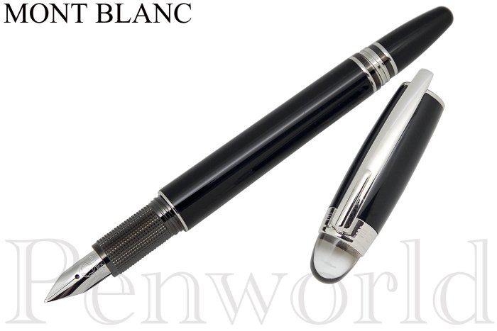 【Penworld】德國製 Mont Blanc萬寶龍 星際行者系列黑桿鉑金夾鋼筆M尖 25600