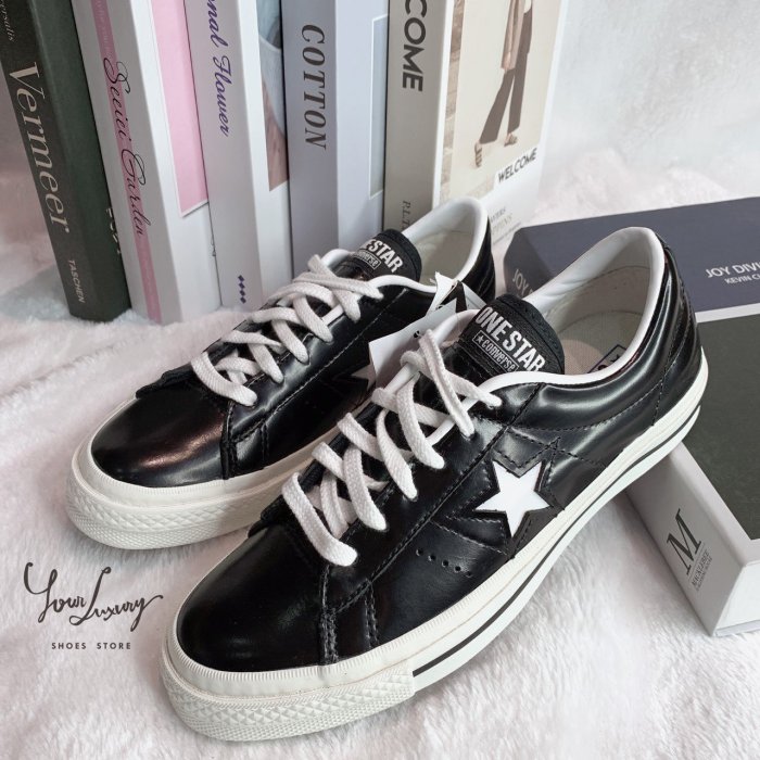 【Luxury】Converse one star hanbyeol leather 皮革帆布鞋 黑白 男女鞋 韓國正品