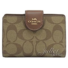 【茱麗葉精品】全新精品 COACH 專櫃商品 C0082 馬車LOGO字母造型零錢中夾.駝咖 現貨