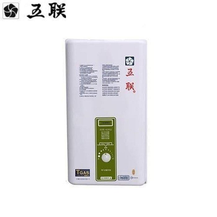 【水電大聯盟 】 五聯牌 ASE-6202 屋外自然排氣熱水器 12L