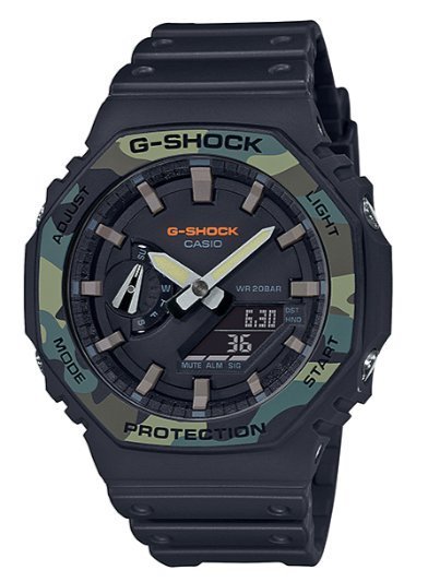 【CASIO G-SHOCK】(公司貨) GA-2110ET-2A 這一系列的海軍深藍色手錶展現出海浪拍打峭壁的畫面