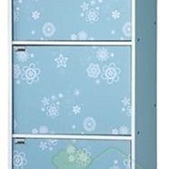 [家事達]台灣SA 《花系列》3格3門櫃~天空藍 書櫃~ 特價