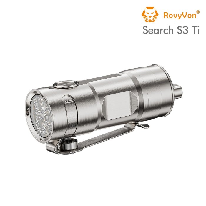 【電筒小鋪】RovyVon S3 Ti 1800 流明 USB-C 可充電鈦金屬 EDC手電筒