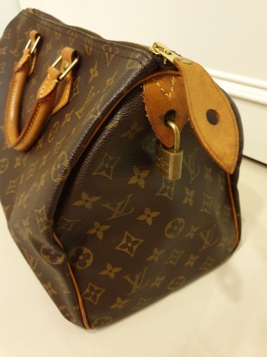 二手商品精品包/經典花色Louis Vuitton/ LV /Monogram／Louis Vuitton Speedy 35 帆布波士頓 M41107