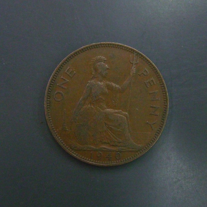 a775，1940年，英國 1 Penny 銅幣 XF，KM# 845。