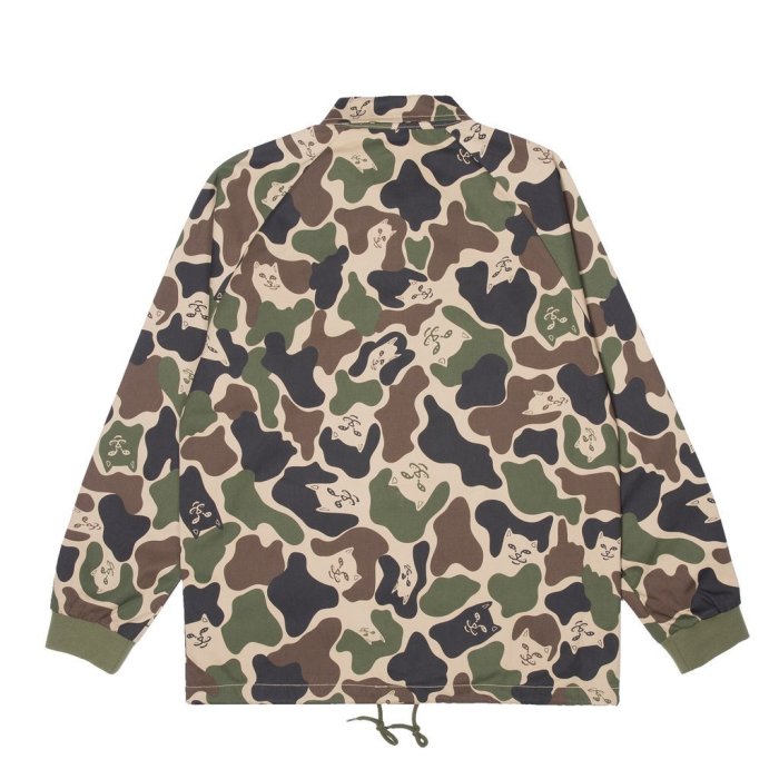 { POISON } RIPNDIP NERM CAMO TWILL JACKET 迷彩中指貓 工作教練外套