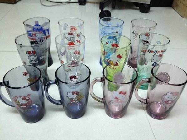 現貨 Hello Kitty 玻璃馬克杯 紫色對杯2個(新年版~金喜松鼠+紅花小熊)40週年/另悠遊卡抱枕