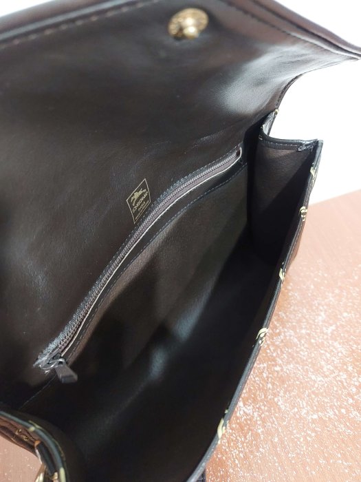 法國製 Longchamp 復古 飛馬 老花 真皮 古著 手拿包 晚宴包 手提包 側背包