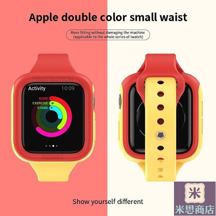 錶帶 替換錶帶 適用蘋果手錶錶帶iwatch2/3/4/5/6硅膠體運【米思店鋪】