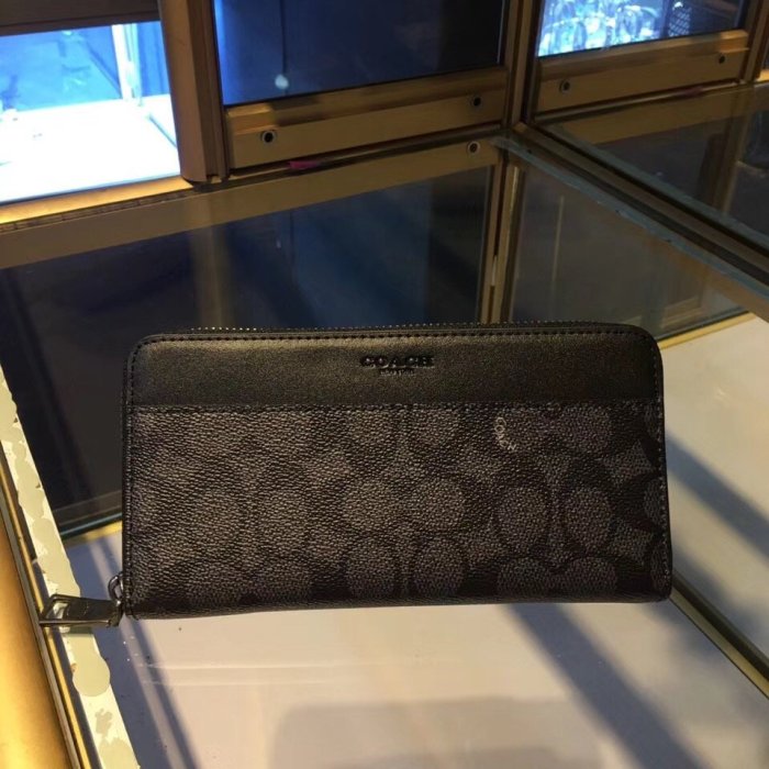 NaNa代購 COACH 58426 男士長夾 拉鏈長夾 內置12個卡位 簡約時尚 附購證 買即送禮