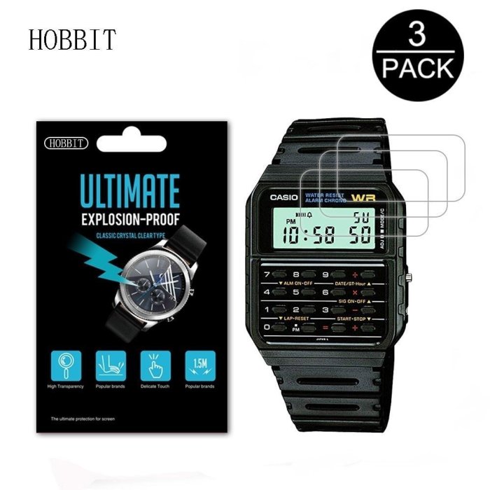 【3片裝】Casio卡西歐 手錶螢幕膜 CA53W-1 DBC611G-1D EAW-DBC-32-1AV 防爆手錶膜-奇點家居